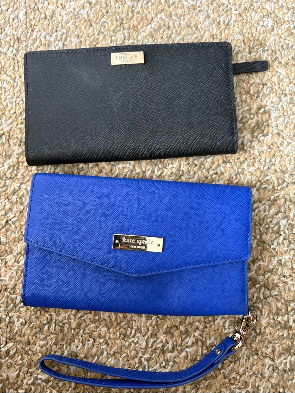 kate spade Blue Wristlet Wallet and Black Kate Spade Wallet